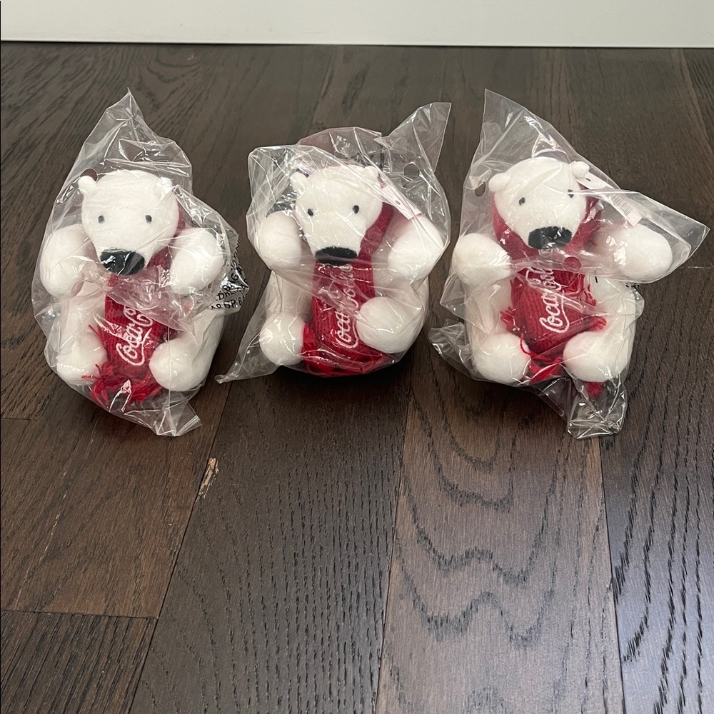 Set of 3 Coca-Cola Polar Bear Plush